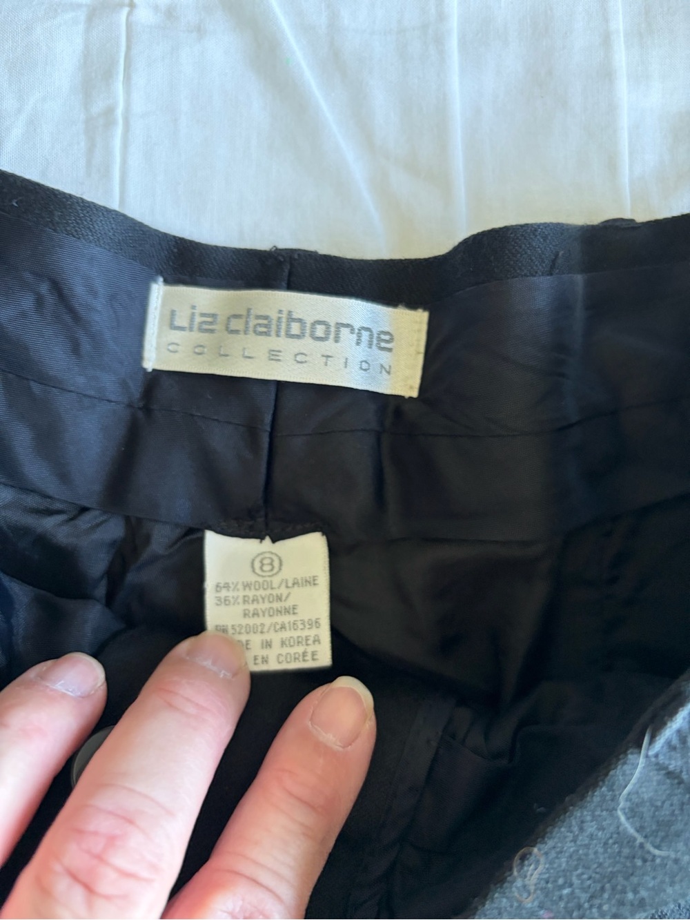 Liz Claiborne Black Wool-Blend Dress Pants - Picture 2 of 6